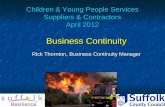Children & Young People Services  Suppliers & Contractors  April 2012