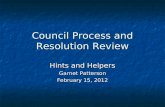 Council Process and Resolution Review