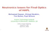 HAPL Final Optics Issues Addressed