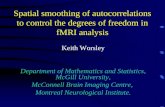 Spatial smoothing of autocorrelations to control the degrees of freedom in fMRI analysis