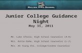 Junior College Guidance Night May 31, 2011