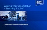 Writing your dissertation – finishing it all off