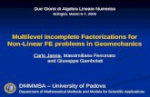 Multilevel Incomplete Factorizations for Non-Linear FE problems in Geomechanics