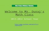 Welcome to Mr.  Duraj’s  Math Class