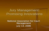Jury Management: Promising Innovations