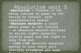 Absolutism unit 5
