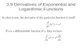 3.9 Derivatives of Exponential and Logarithmic Functions