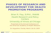 PHASES OF RESEARCH AND DEVELOPMENT FOR HEALTH PROMOTION PROGRAMS