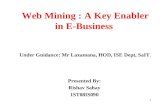 Web Mining : A Key Enabler in E-Business  Under Guidance: Mr Laxamana, HOD, ISE Dept, SaIT .