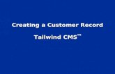 Creating a Customer Record Tailwind CMS TM