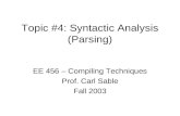 Topic #4: Syntactic Analysis (Parsing)
