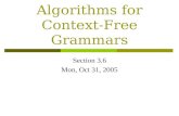 Algorithms for Context-Free Grammars