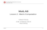 MatLAB Lesson 2 : Matrix Computation