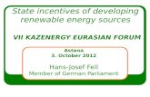State incentives of developing renewable energy sources VII KAZENERGY  EURASIAN FORU M