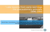 ‘ Late lessons from early warnings  the precautionary principle  1896-2000’