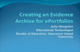 Creating an Evidence Archive for  ePortfolios