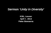 Sermon  ‘Unity in Diversity ’