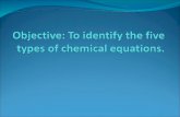 Objective: To identify the five types of  chemical equations.