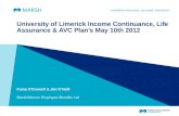 University of Limerick Income Continuance, Life Assurance & AVC Plan’s May 10th 2012