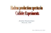 Hadron production spectra in  Collider Experiments