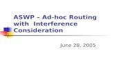 ASWP – Ad-hoc Routing with  Interference Consideration
