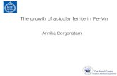 The growth of acicular ferrite in Fe-Mn Annika Borgenstam