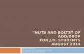 “Nuts and Bolts” of Add/Drop for J.D. Students August 2014