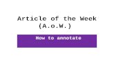 Article of the Week ( A.o.W .)