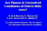 Are Planets in Unresolved Candidates of Debris disks stars?
