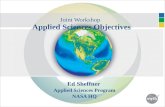 Joint Workshop Applied Sciences Objectives