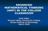 ADVANCED MATHEMATICAL THINKING (AMT) IN THE COLLEGE CLASSROOM