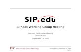 SIP Working Group Meeting Internet2 Fall Member Meeting Dennis Baron September 19, 2005