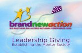 Leadership Giving Establishing the Mentor Society
