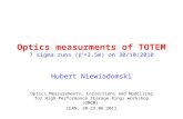 Optics measurments of TOTEM 7 sigma runs (  * =3.5m ) on 30/10/2010