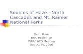 Sources of Haze - North Cascades and Mt. Rainier National Parks