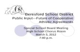 Beresford School District Public Input—Future of Cooperative Athletic Agreements