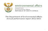 The Department of Environmental Affairs Annual  performance report  2012/2013