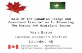 Role Of The Canadian Forage And Grassland Association In Advancing The Forage And Grassland Sector
