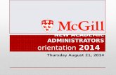 New Academic Administrators  orientation  2014