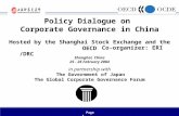 Policy Dialogue on  Corporate Governance in China