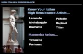 Leonardo Michelangelo Bramante Tintoretto Pontormo