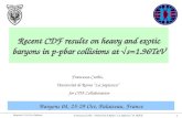 Recent CDF results on heavy and exotic baryons in p-pbar collisions at   s=1.96TeV