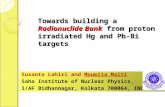 Towards building a  Radionuclide Bank from proton irradiated Hg and  Pb -Bi targets