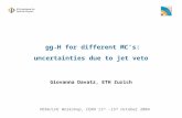 gg → H for different MC’s: uncertainties due to jet veto