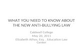 WHAT YOU NEED TO KNOW ABOUT THE NEW ANTI-BULLYING LAW