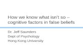 How we know what isn’t so – cognitive factors in false beliefs