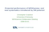 Projected performance of NPDGamma  and  new systematics introduced by SM polarizer
