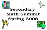 Secondary  Math Summit Spring 2008