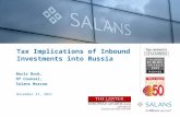 Tax Implications of Inbound Investments into Russia