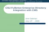 CSU Fullerton Enterprise Directory Integration with CMS